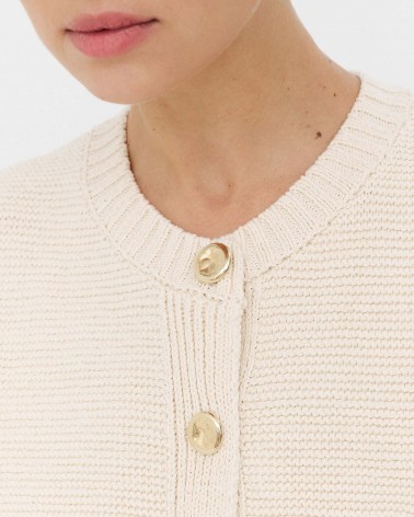 Світло-бежевий жилет з золотистою фурнітурою FASHIONISTA