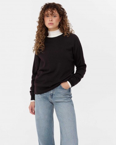 Темно-коричневий базовий джемпер FASHIONISTA