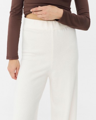 Молочні трикотажні штани-палацо FASHIONISTA
