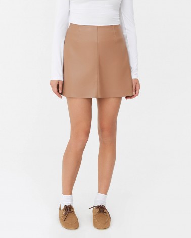Пісочна спідниця-трапеція зі штучної шкіри FASHIONISTA