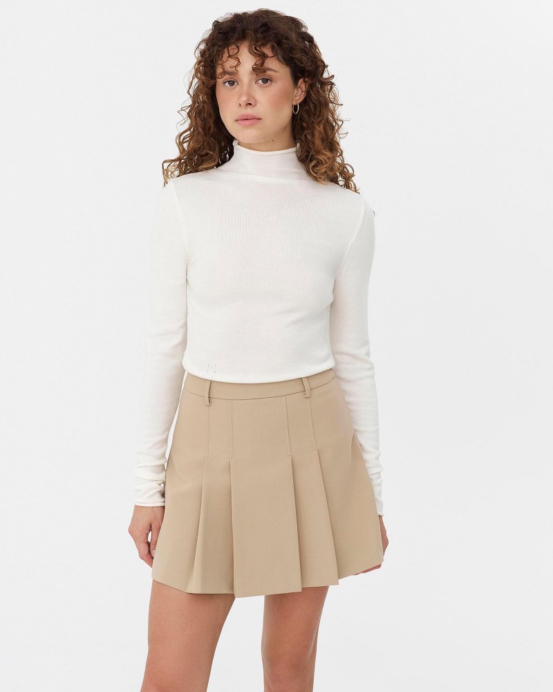 Бежева спідниця-шорти зі складками FASHIONISTA