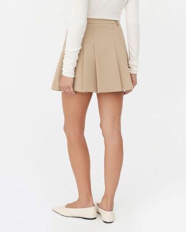 Бежева спідниця-шорти зі складками FASHIONISTA
