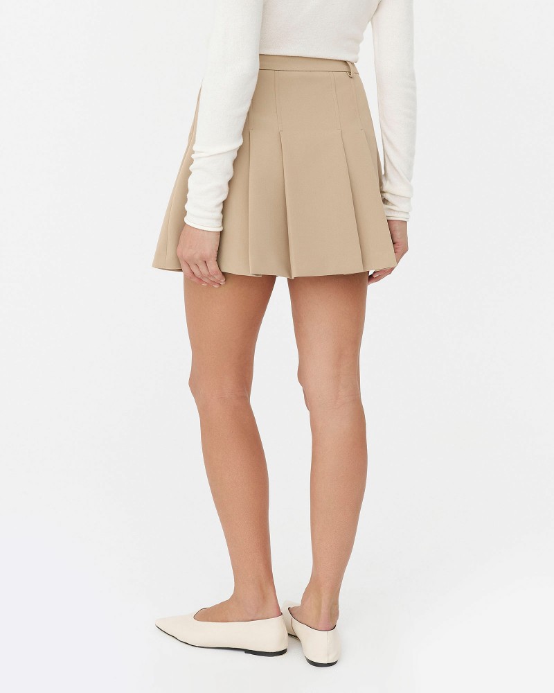 Бежева спідниця-шорти зі складками FASHIONISTA