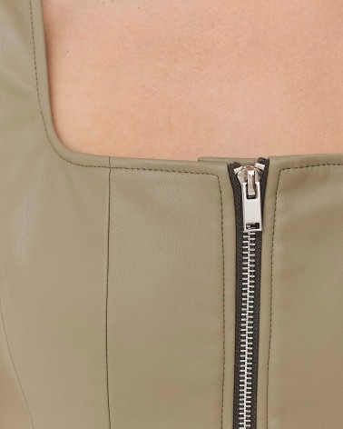 Хакі корсет зі штучної шкіри FASHIONISTA