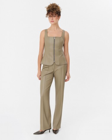 Хакі корсет зі штучної шкіри FASHIONISTA