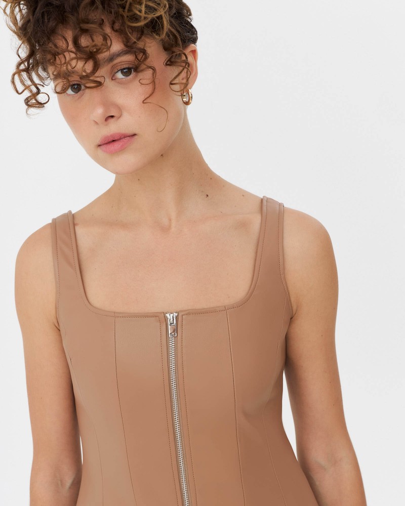 Пісочний корсет зі штучної шкіри FASHIONISTA