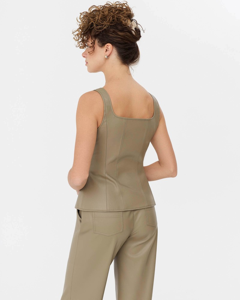 Хакі корсет зі штучної шкіри FASHIONISTA