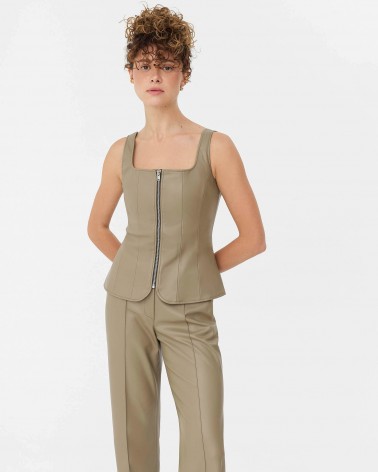 Хакі корсет зі штучної шкіри FASHIONISTA