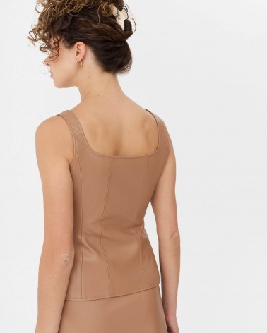Пісочний корсет зі штучної шкіри FASHIONISTA