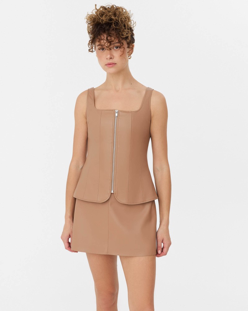 Пісочний корсет зі штучної шкіри FASHIONISTA