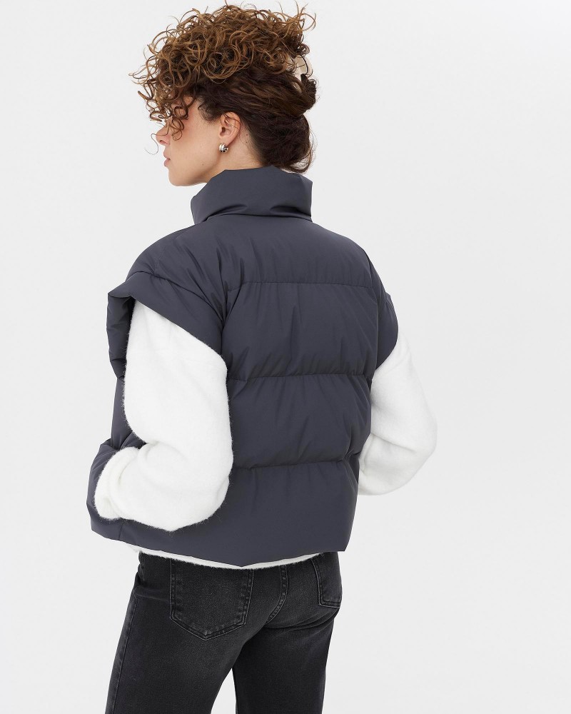 Сірий стьобаний верхній жилет FASHIONISTA