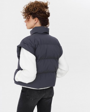 Сірий стьобаний верхній жилет FASHIONISTA