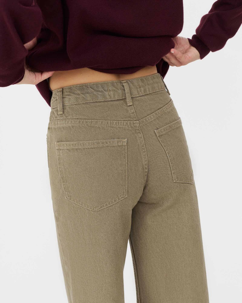 Хакі джинси прямого крою FASHIONISTA