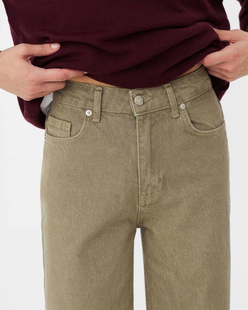 Хакі джинси прямого крою FASHIONISTA