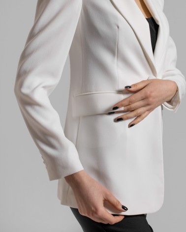 Піджак класичний з об'ємними рукавами від FASHIONISTA білий