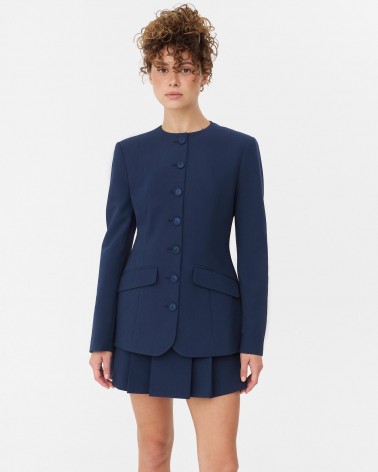Синій жакет приталеного крою FASHIONISTA
