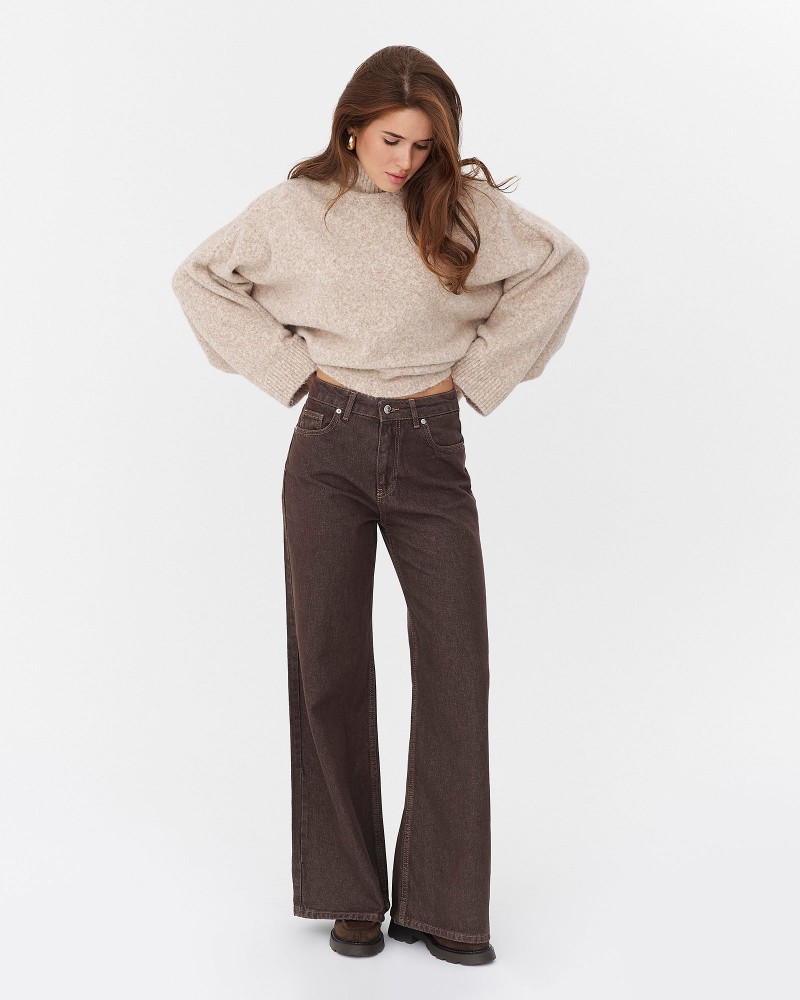 Коричневі джинси прямого крою FASHIONISTA