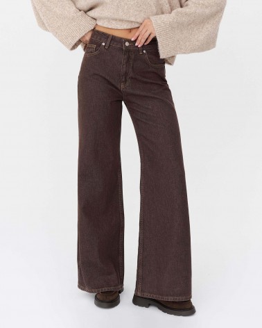 Коричневі джинси прямого крою FASHIONISTA