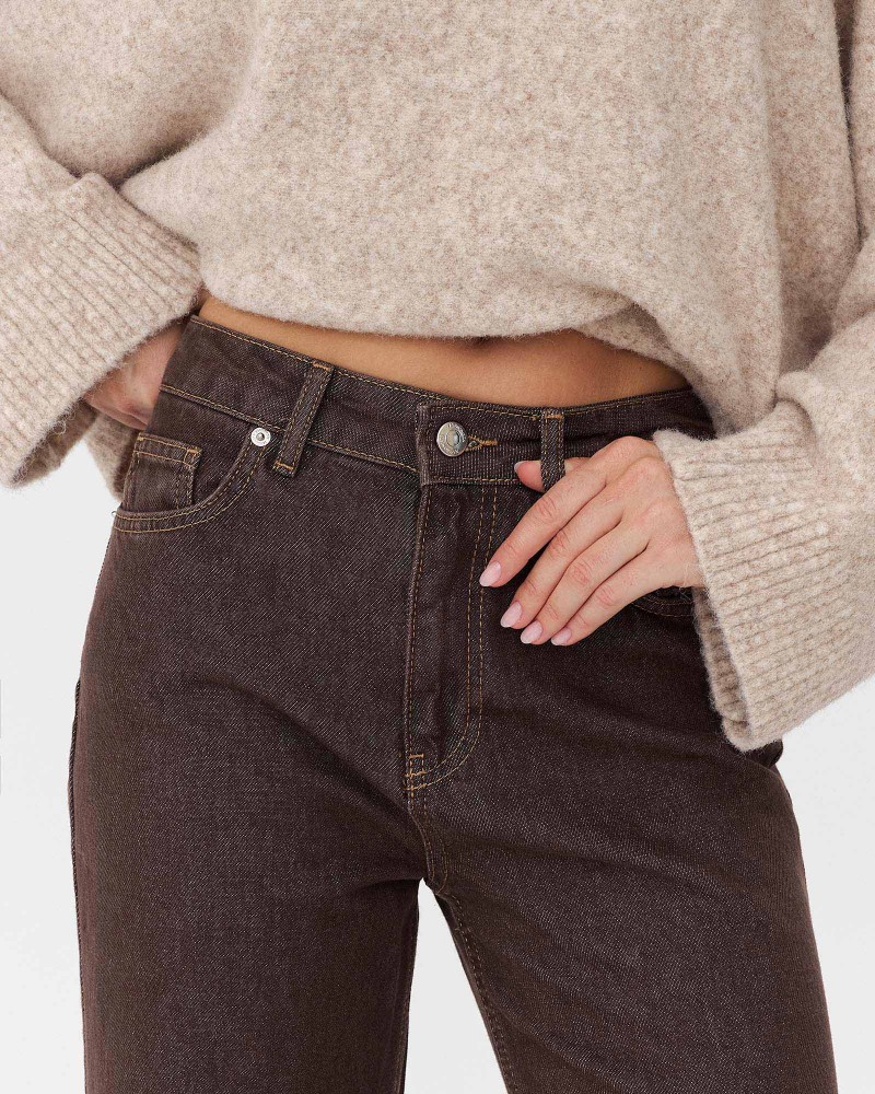 Коричневі джинси прямого крою FASHIONISTA