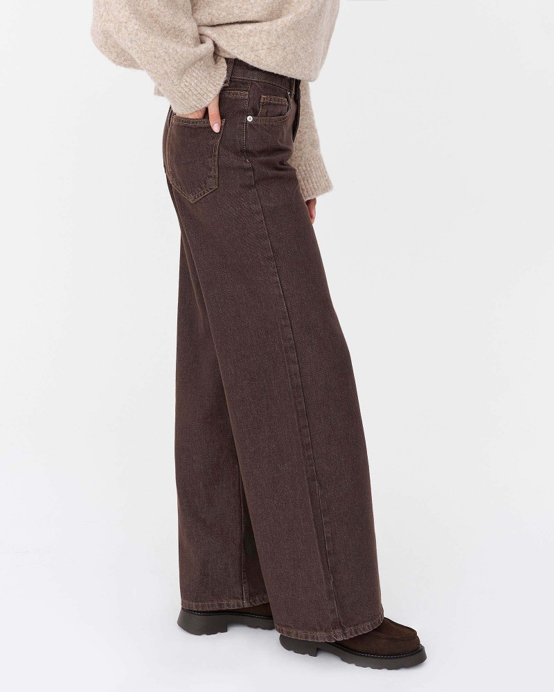 Коричневі джинси прямого крою FASHIONISTA