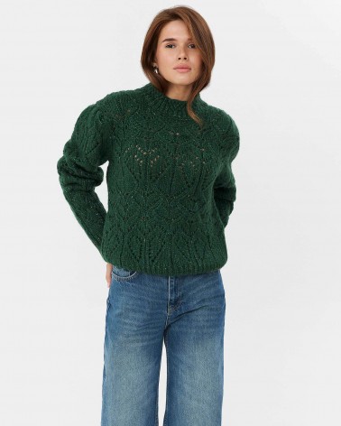 Зелений джемпер з ажурною в'язкою FASHIONISTA