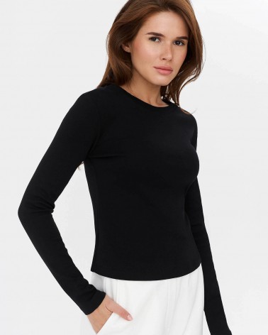 Лонгслів однотонний від FASHIONISTA  чорний