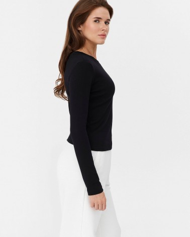 Лонгслів однотонний від FASHIONISTA  чорний