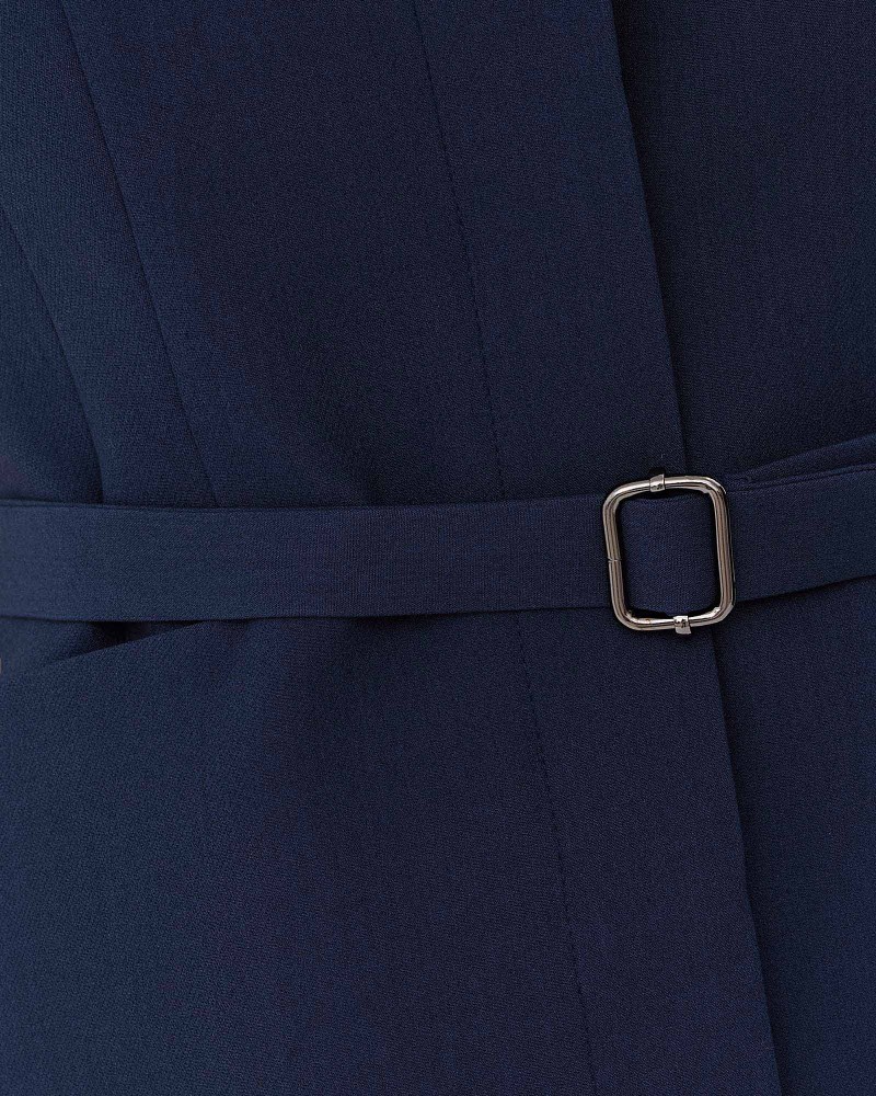 Синій жилет приталеного крою з поясом FASHIONISTA Синій жилет приталеного крою з поясом FASHIONISTA