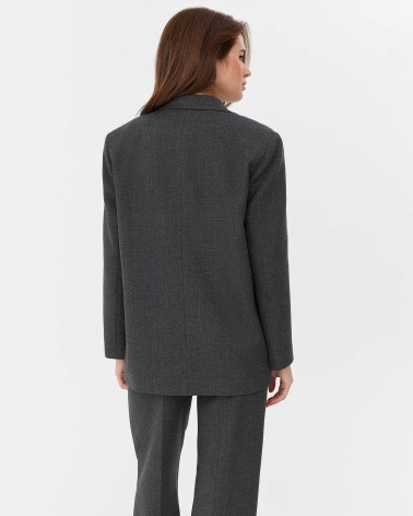 Сірий піджак прямого крою FASHIONISTA