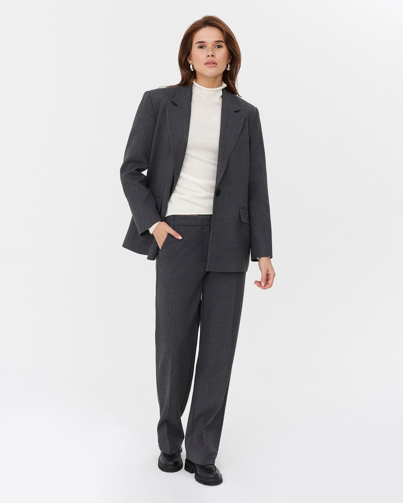 Сірий піджак прямого крою FASHIONISTA