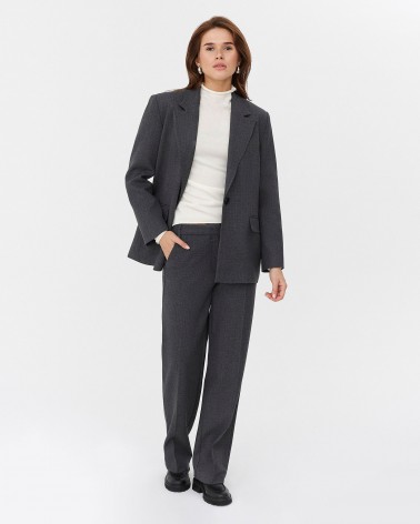 Сірий піджак прямого крою FASHIONISTA