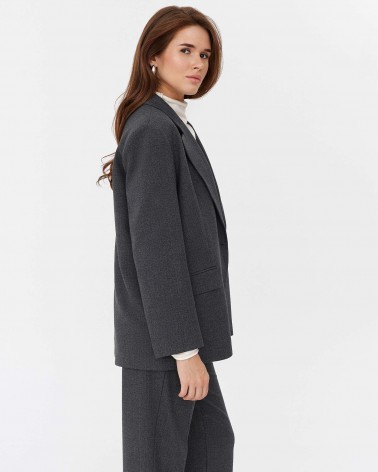 Сірий піджак прямого крою FASHIONISTA