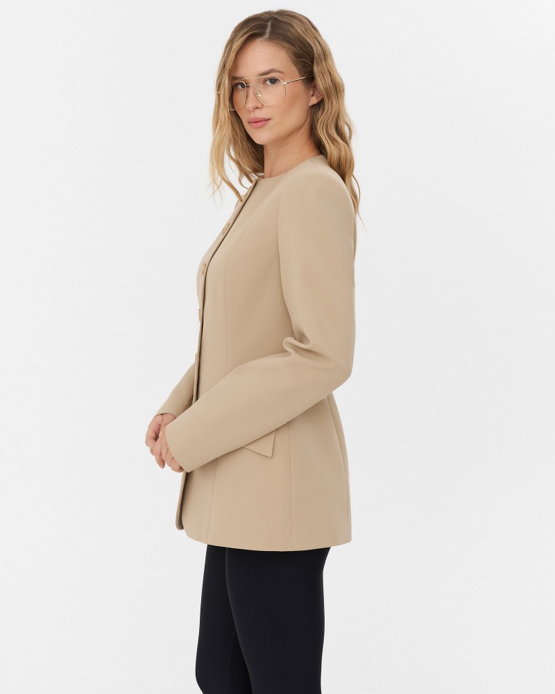 Бежевий жакет приталеного крою FASHIONISTA