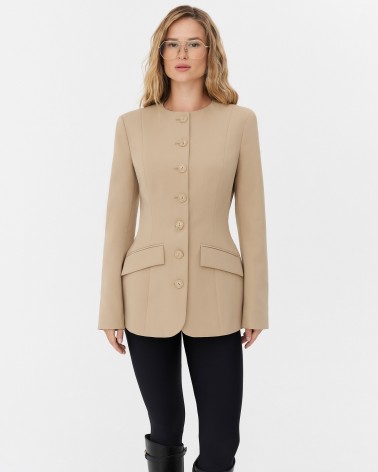 Бежевий жакет приталеного крою FASHIONISTA