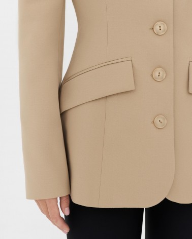 Бежевий жакет приталеного крою FASHIONISTA