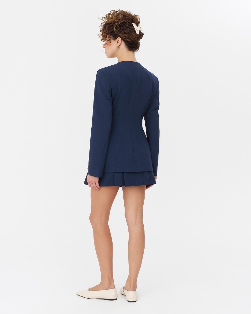 Синій жакет приталеного крою FASHIONISTA