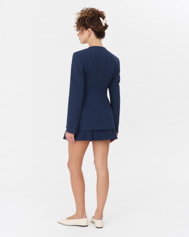 Синій жакет приталеного крою FASHIONISTA