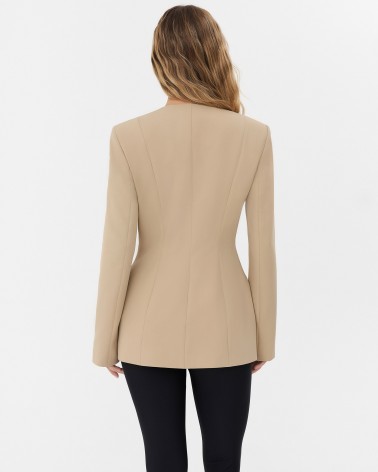 Бежевий жакет приталеного крою FASHIONISTA