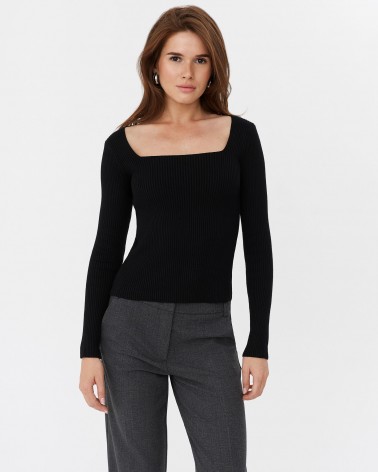 Джемпер з прямокутним вирізом від FASHIONISTA чорний