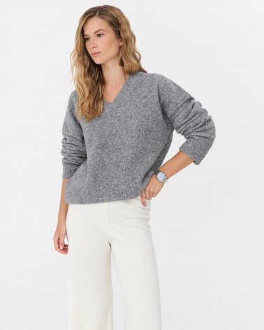 Сірий пуловер з манжетами FASHIONISTA