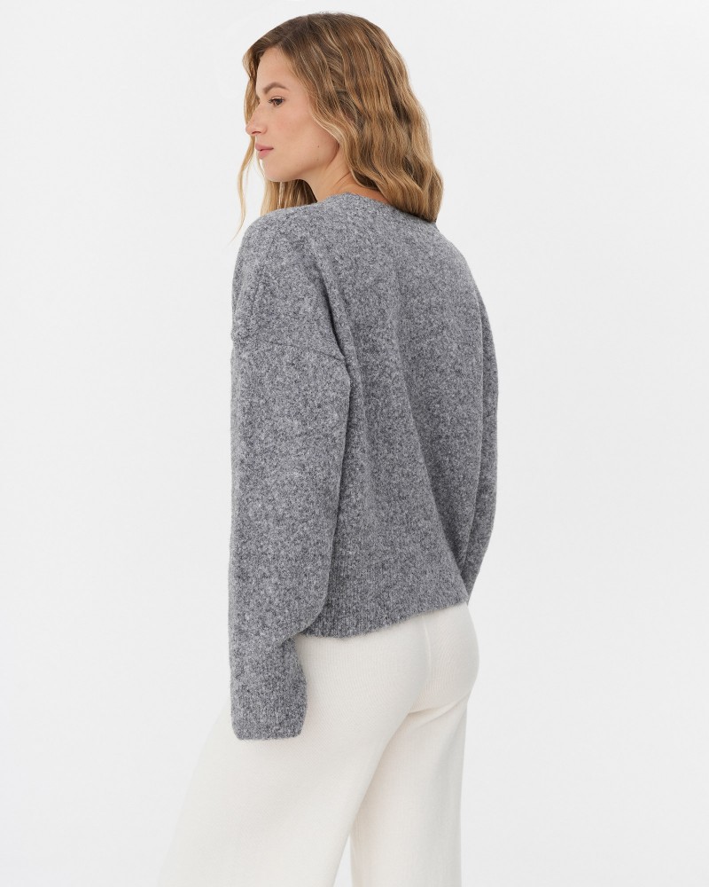 Сірий пуловер з манжетами FASHIONISTA