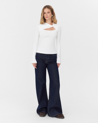 Молочний лонгслів з переплетенням FASHIONISTA