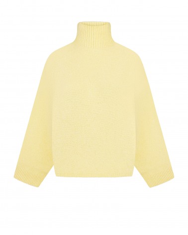 Кремовий светр з коміром стійкою та широкими рукавами FASHIONISTA