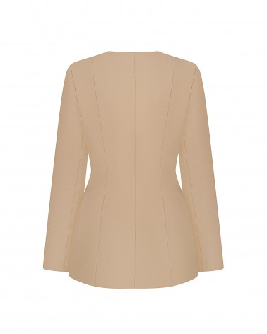 Бежевий жакет приталеного крою FASHIONISTA