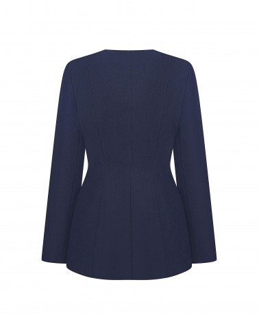 Синій жакет приталеного крою FASHIONISTA