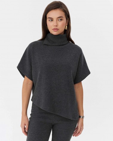 Темно-сірий гольф з короткими рукавами FASHIONISTA