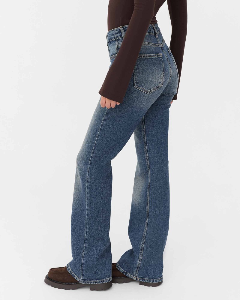 Сині джинси прямого крою з виваркою FASHIONISTA