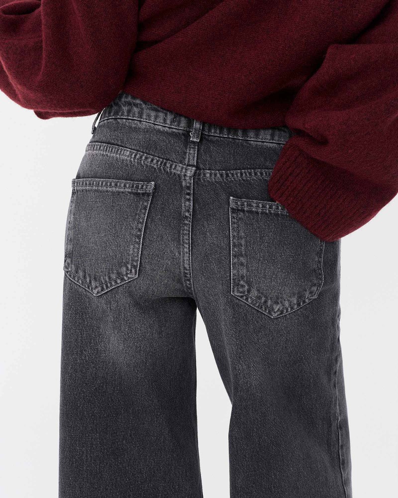 Темно-сірі широкі жинси з потертостями FASHIONISTA Темно-сірі широкі жинси з потертостями FASHIONISTA