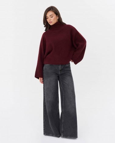 Темно-сірі широкі жинси з потертостями FASHIONISTA