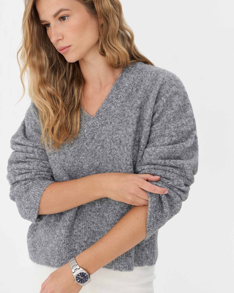 Сірий пуловер з манжетами FASHIONISTA